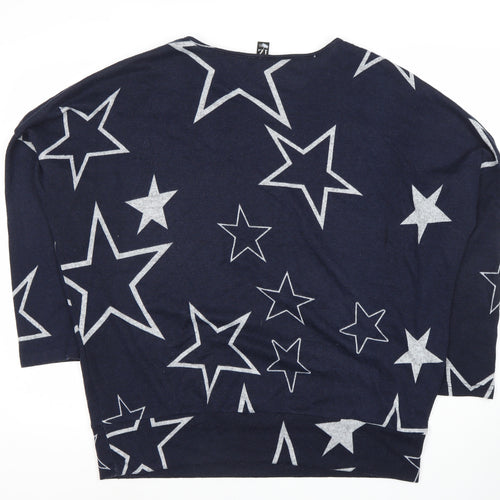 Izabel London Women's Blue Star Dolman Sleeve Top XL
