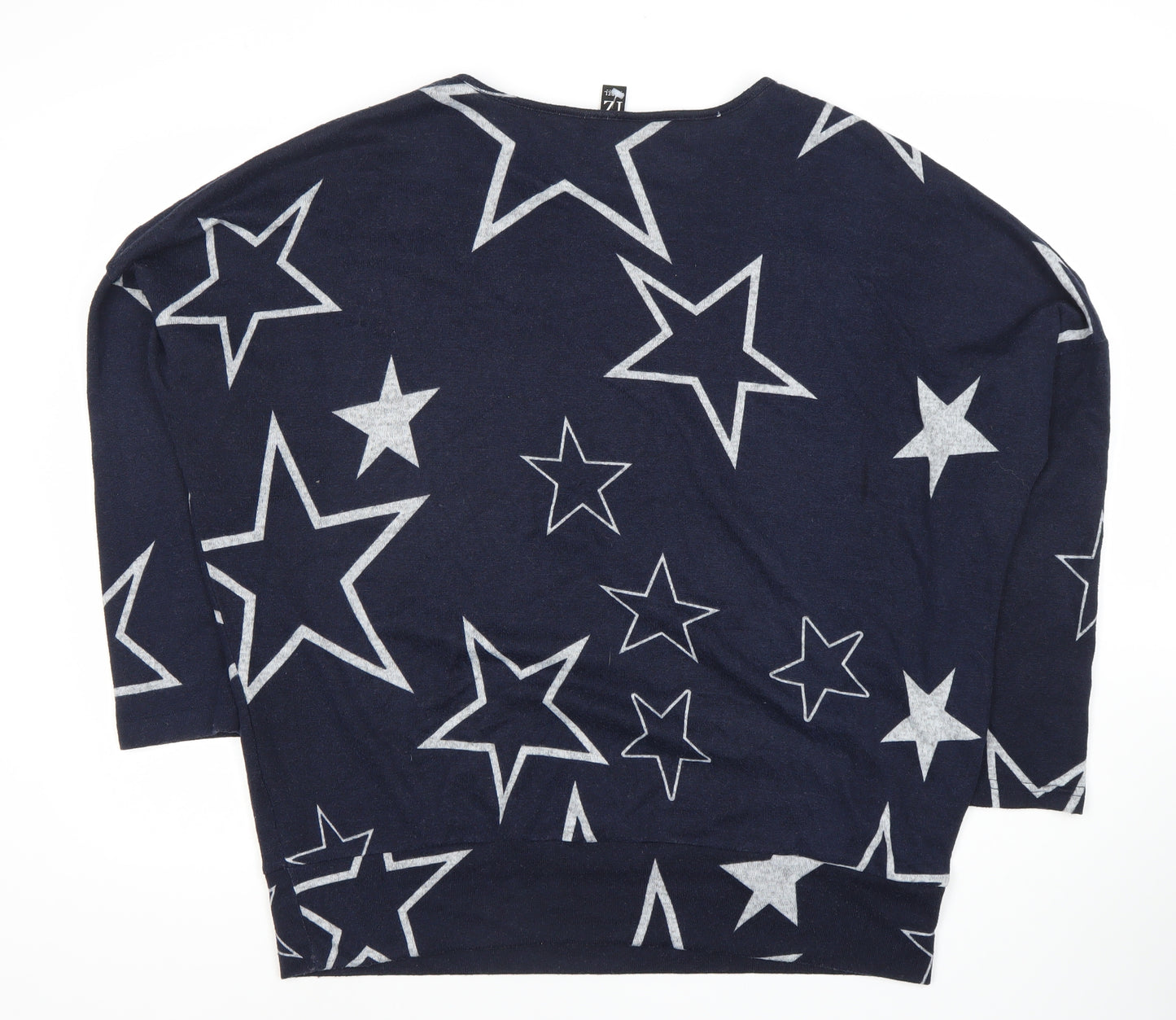 Izabel London Women's Blue Star Dolman Sleeve Top XL