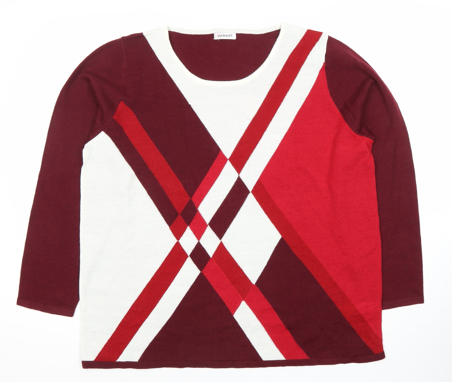 Damart Women's Multicoloured Argyle Jumper XL