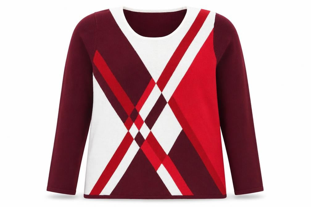Front view of Damart Women's Multicoloured Argyle Jumper XL