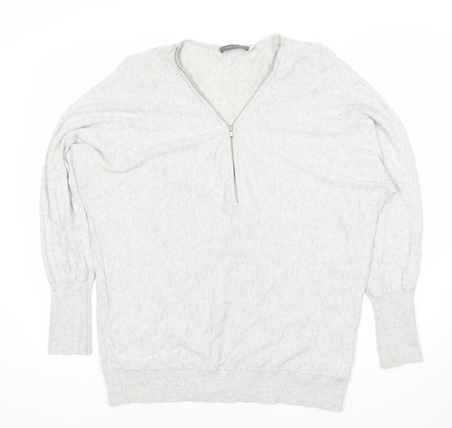 Mint Velvet Women's Grey Jumper M 1/2 Zip