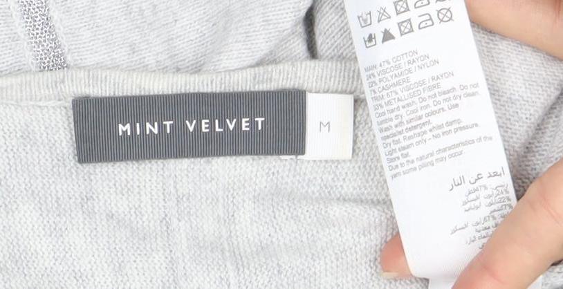 Mint Velvet Women's Grey Jumper M 1/2 Zip