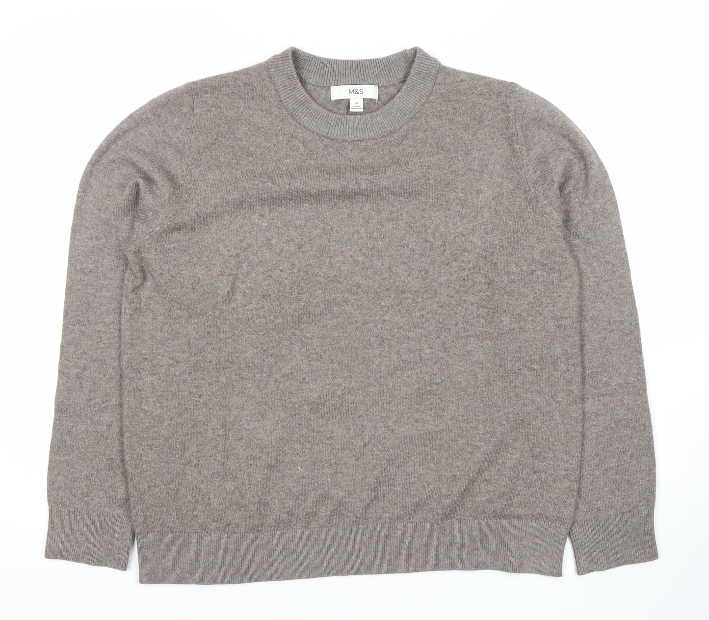 Marks and Spencer Women's Brown Wool Crew Neck Jumper