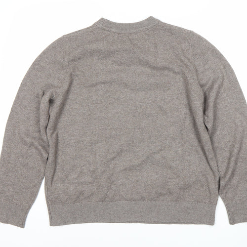 Marks and Spencer Women's Brown Wool Crew Neck Jumper