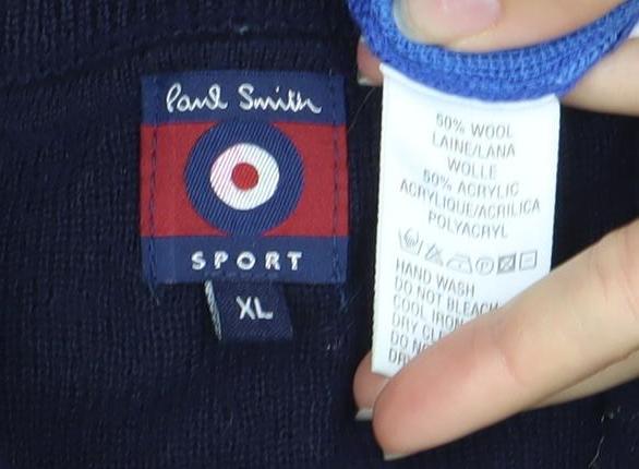 Paul Smith Men's XL Blue Full Zip Jumper