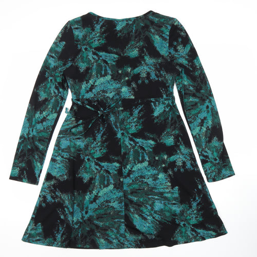 Izabel London Women's Green A-Line Belted Dress