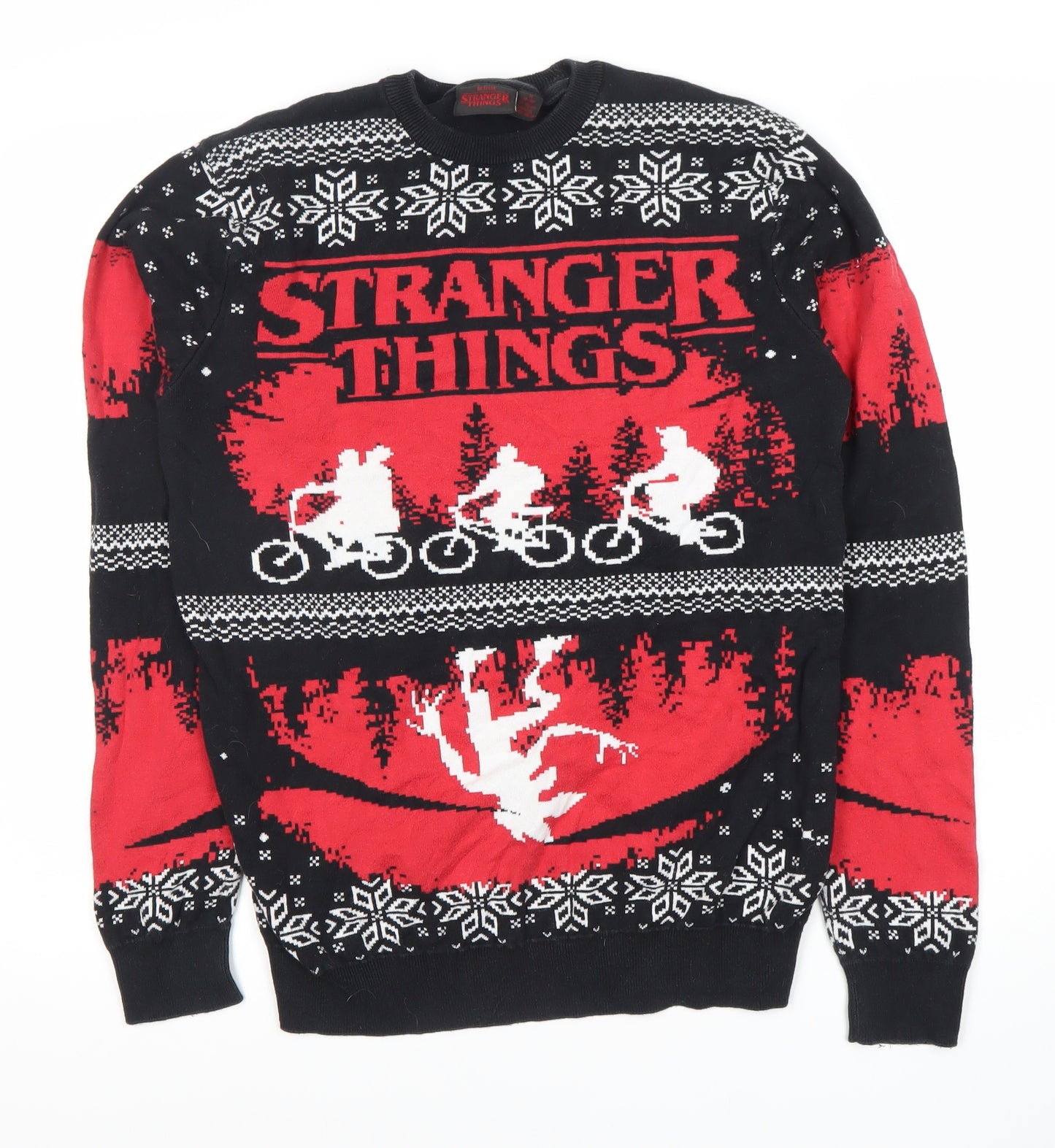 Netflix Stranger Things Jumper, Unisex, M, Black/Red Pullover