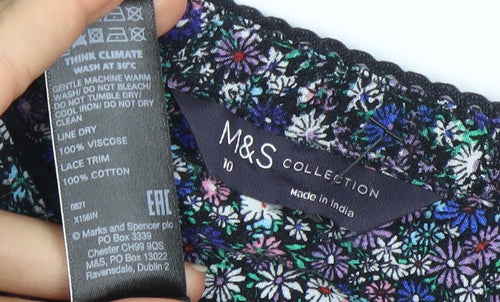 M&S Women's Multicoloured Floral Blouse Size 10