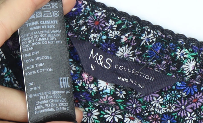 M&S Women's Multicoloured Floral Blouse Size 10