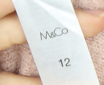 M&Co Women’s Pink Cable-Knit Pullover Jumper, Size 12