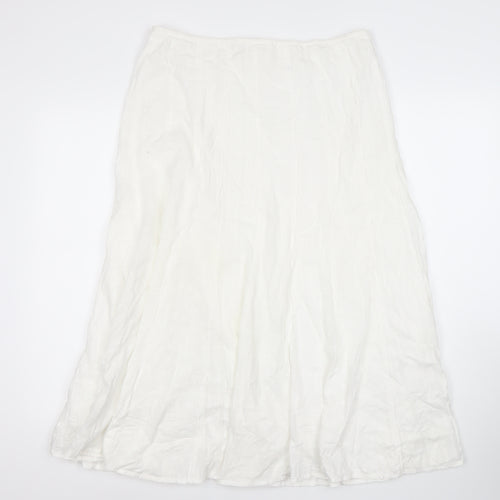 Per Una Women's White A-Line Midi Skirt Size 12