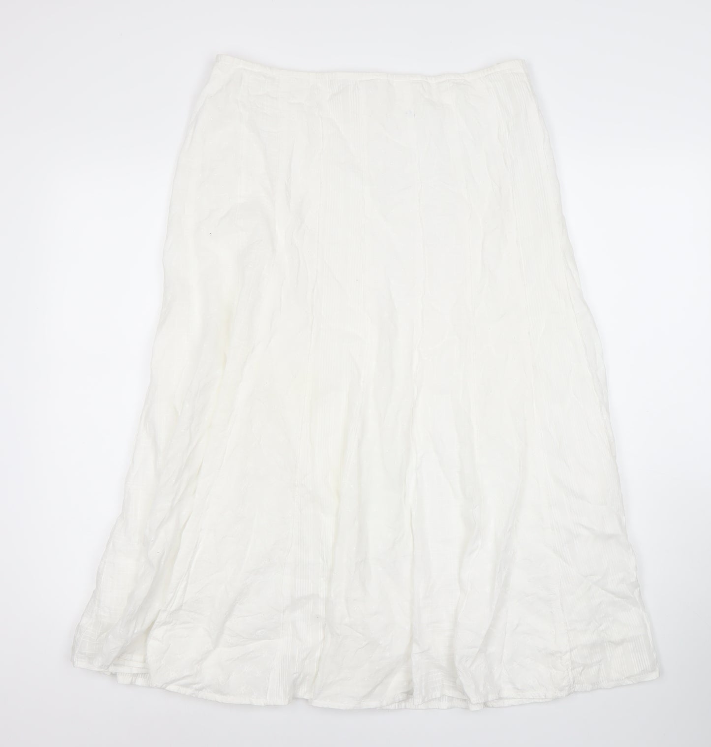 Per Una Women's White A-Line Midi Skirt Size 12