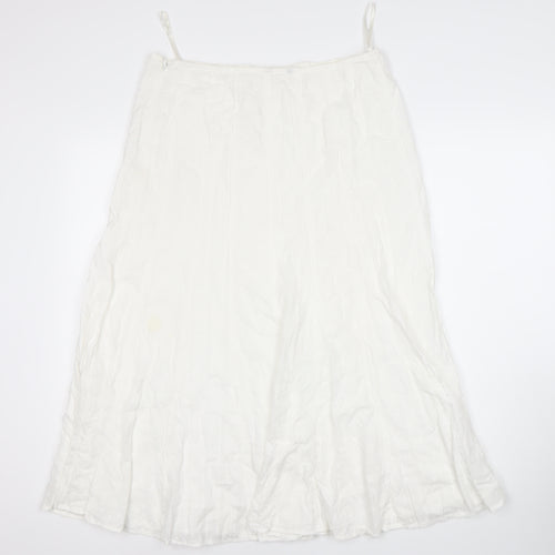 Per Una Women's White A-Line Midi Skirt Size 12