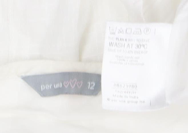 Per Una Women's White A-Line Midi Skirt Size 12