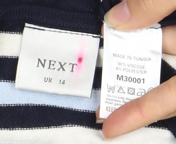 Next Women's Multicoloured Striped Tank Top Size 14