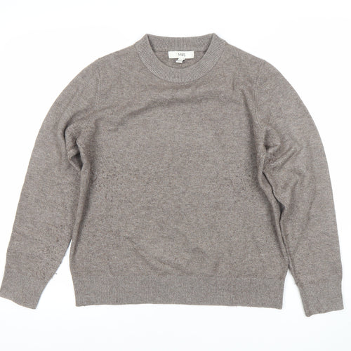 Marks and Spencer Women's Grey Wool Jumper, Size 10