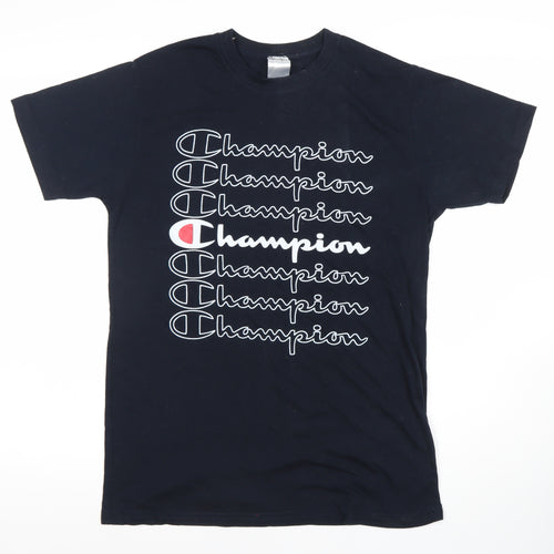Champion Men's Black Medium Logo T-Shirt