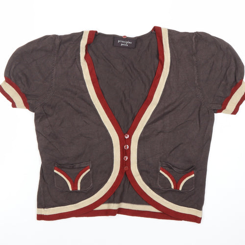 Principles Women’s Brown V-Neck Cardigan Size 12