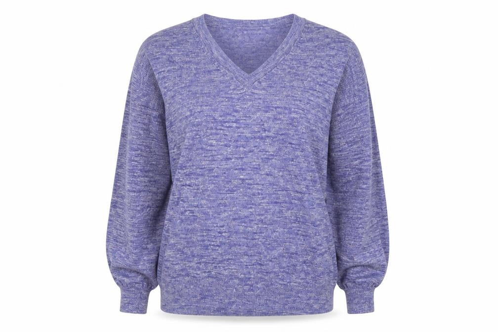 Front view of J.Crew Women's Blue V-Neck jumper, size L