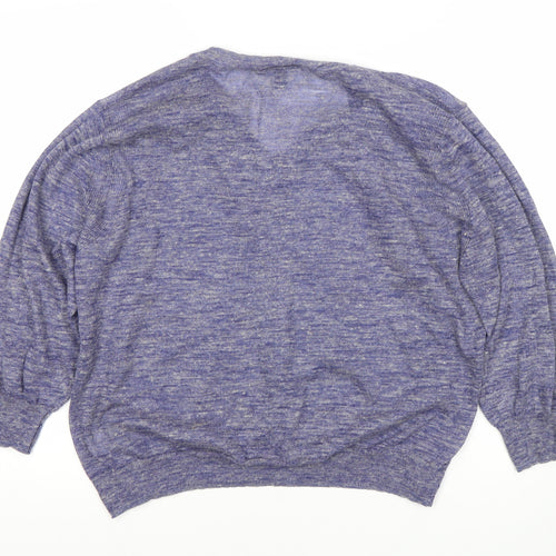 J.Crew Women's Blue V-Neck Pullover Jumper, Size L