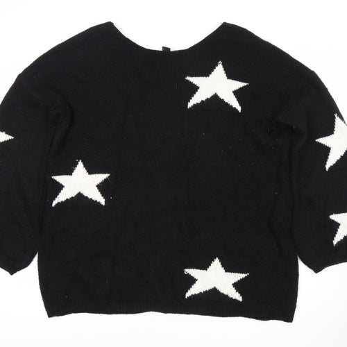 Izabel London Women's Black Star Jumper Size 14