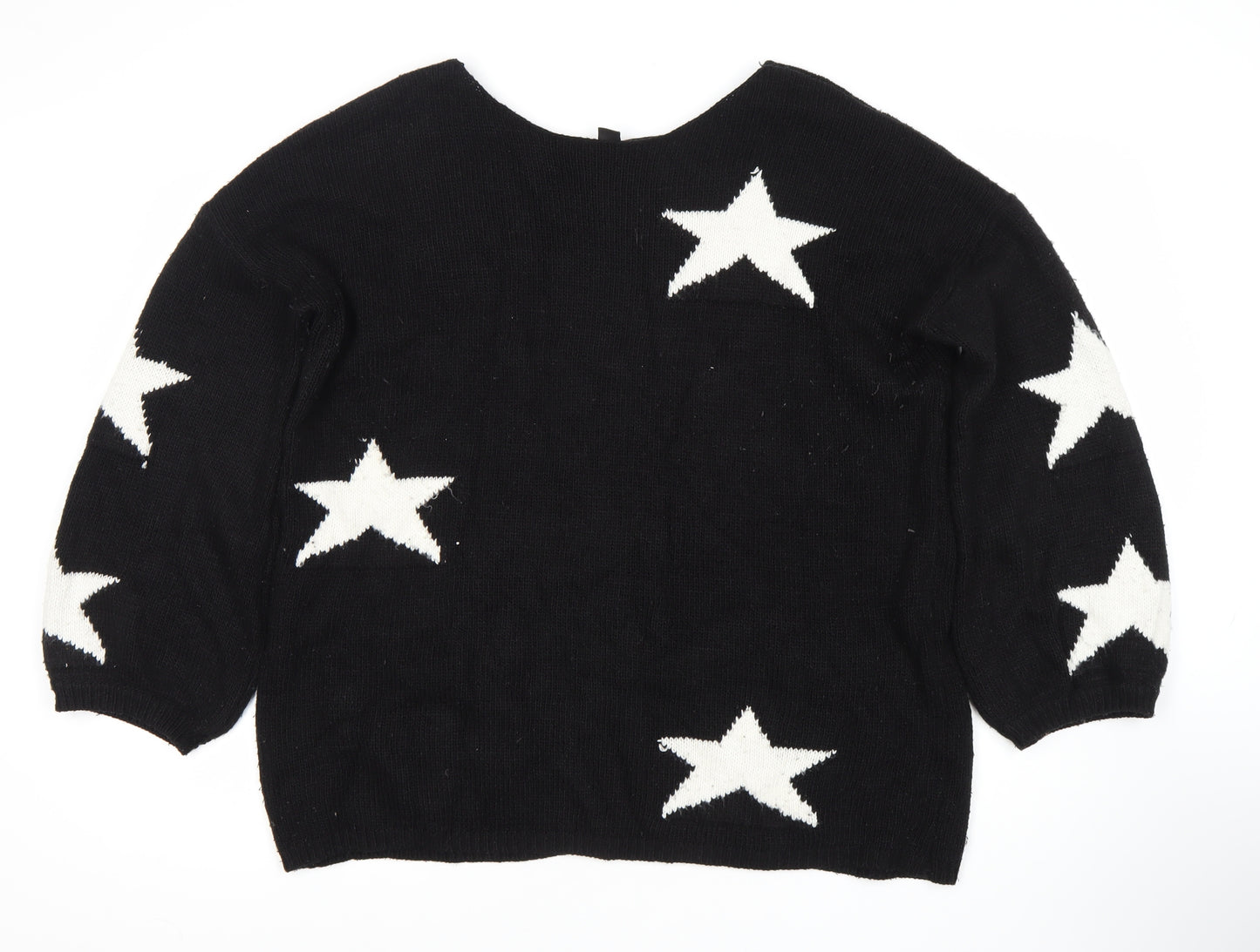 Izabel London Women's Black Star Jumper Size 14