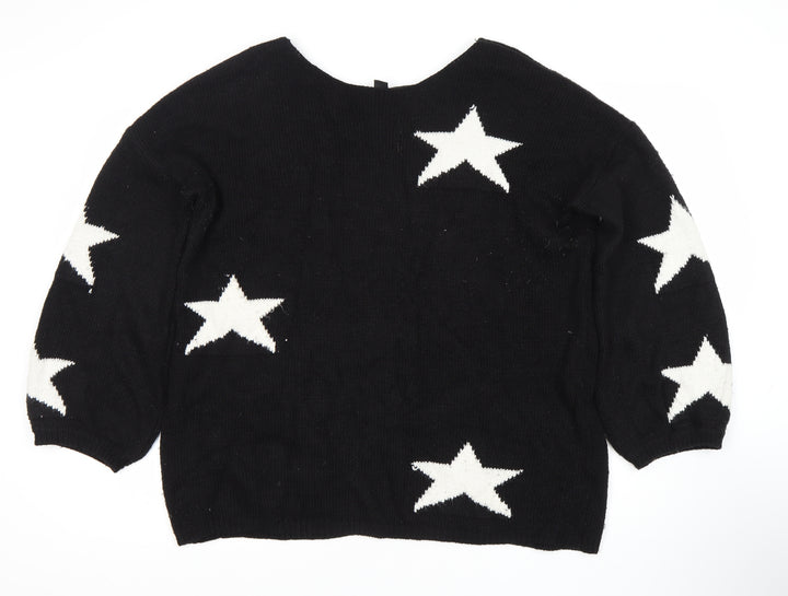 Izabel London Women's Black Star Jumper Size 14