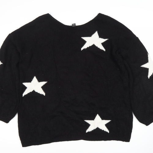 Izabel London Women's Black Star Jumper Size 14