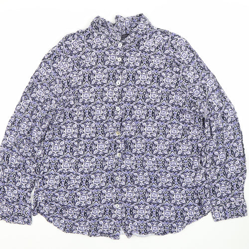 Marks and Spencer Women's Multicoloured Geometric Button-Up Shirt