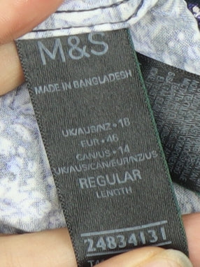 Marks and Spencer Women's Multicoloured Geometric Button-Up Shirt