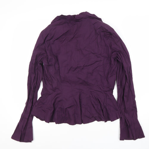 Per Una Women's Purple Blouse Size 14 with Ruffles