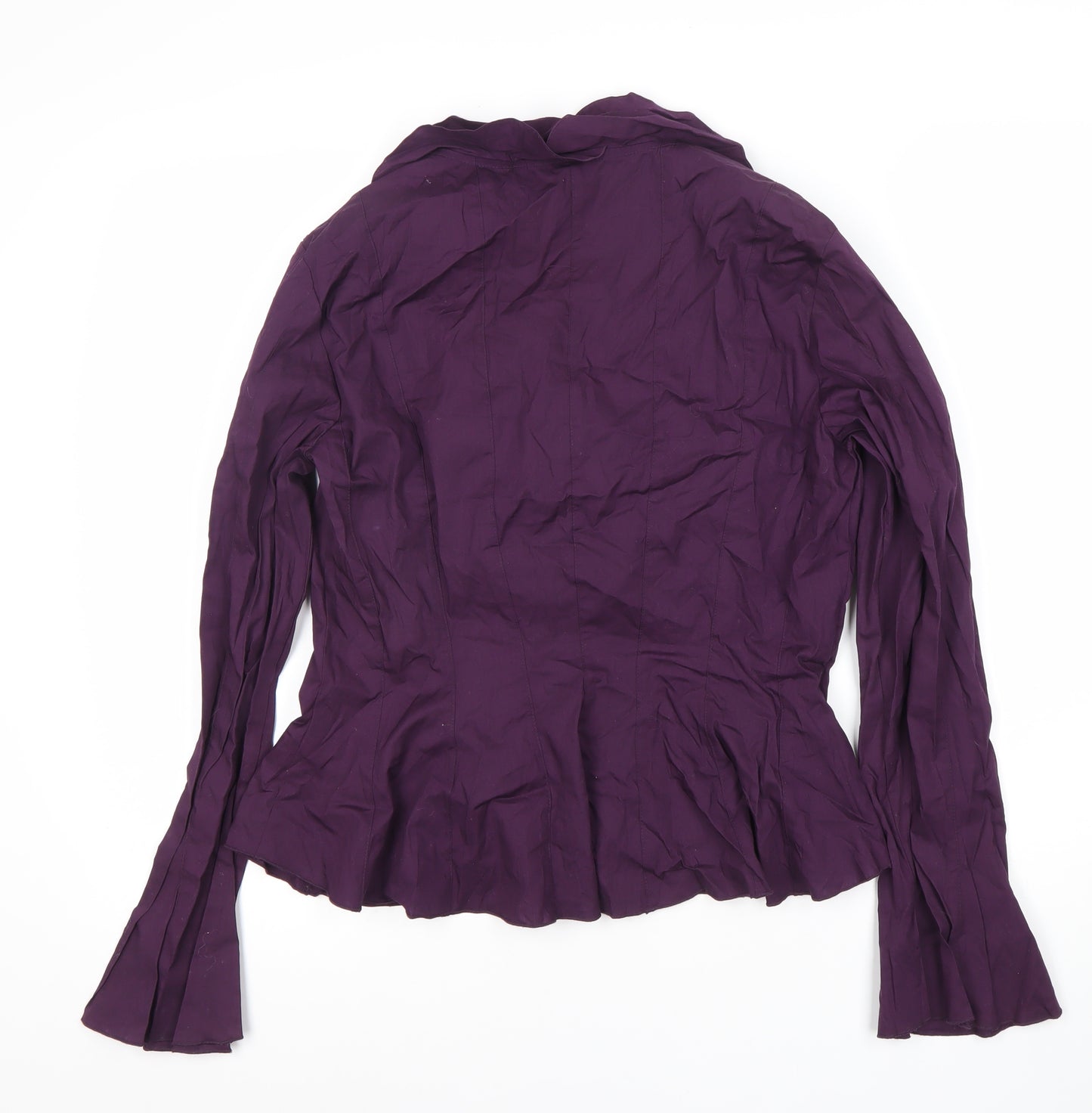 Per Una Women's Purple Blouse Size 14 with Ruffles