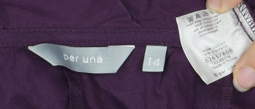 Per Una Women's Purple Blouse Size 14 with Ruffles