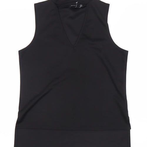 Boohoo Women's Black Sleeveless V-Neck Tank Top