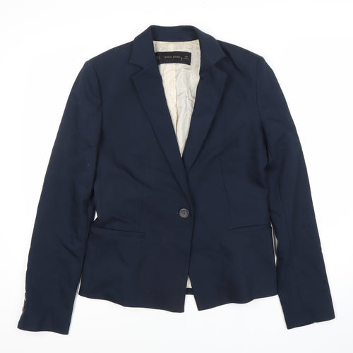 Zara Basic Women's Blue Blazer, Size 12, Regular Fit