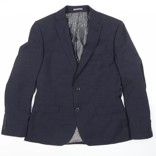Men's Blue Wool Blazer, 38 Short, Formal Jacket