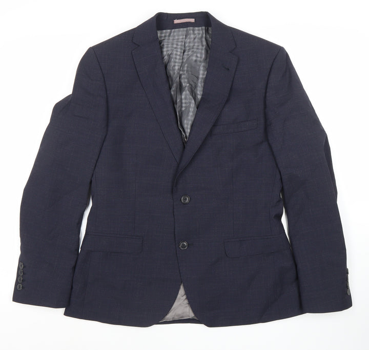 Men's Blue Wool Blazer, 38 Short, Formal Jacket