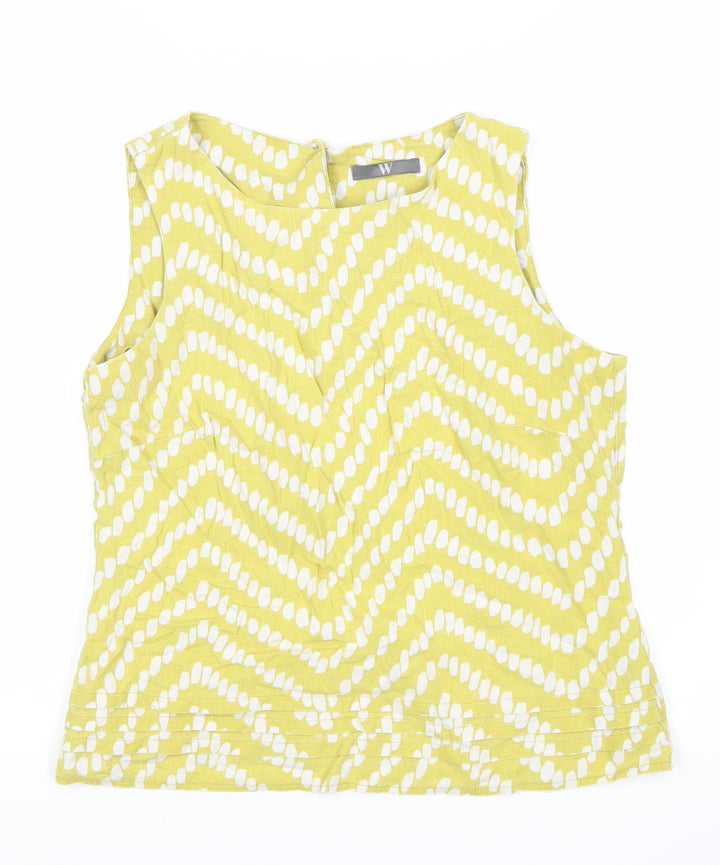 BHS Women's Yellow Geometric Blouse Size 12