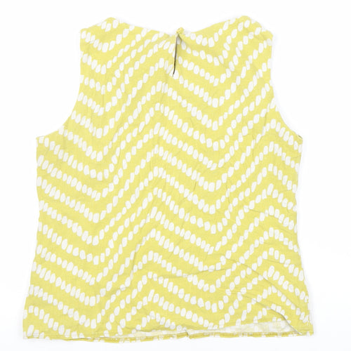 BHS Women's Yellow Geometric Blouse Size 12