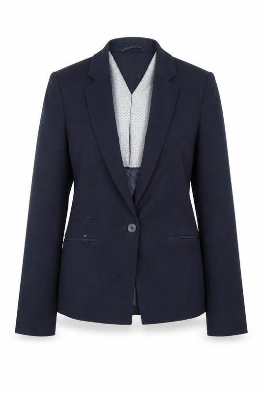 Front view of Next Women's Black Suit Jacket -, size 6, Lined Business Wear