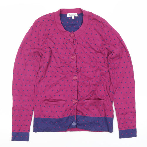 Tulchan Women's Purple Polka Dot Cardigan Size S