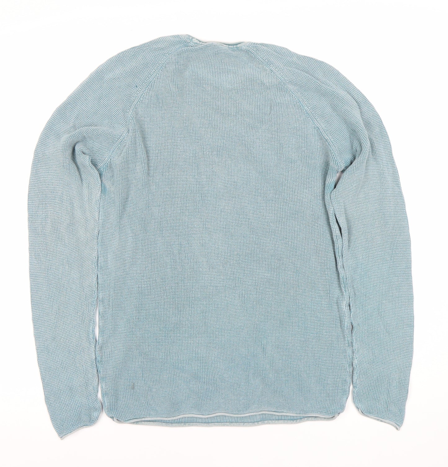 E.T.A.S Men's Blue Cotton Pullover Jumper, Size S