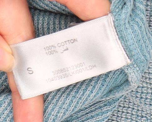 E.T.A.S Men's Blue Cotton Pullover Jumper, Size S