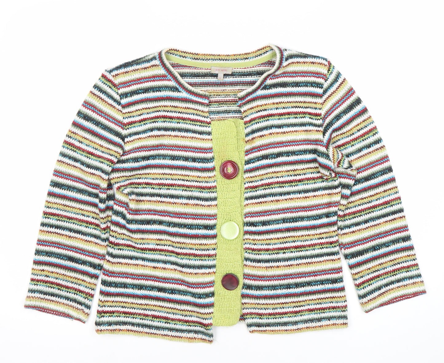 Marks and Spencer Women's Multicoloured Striped Cardigan Size 12