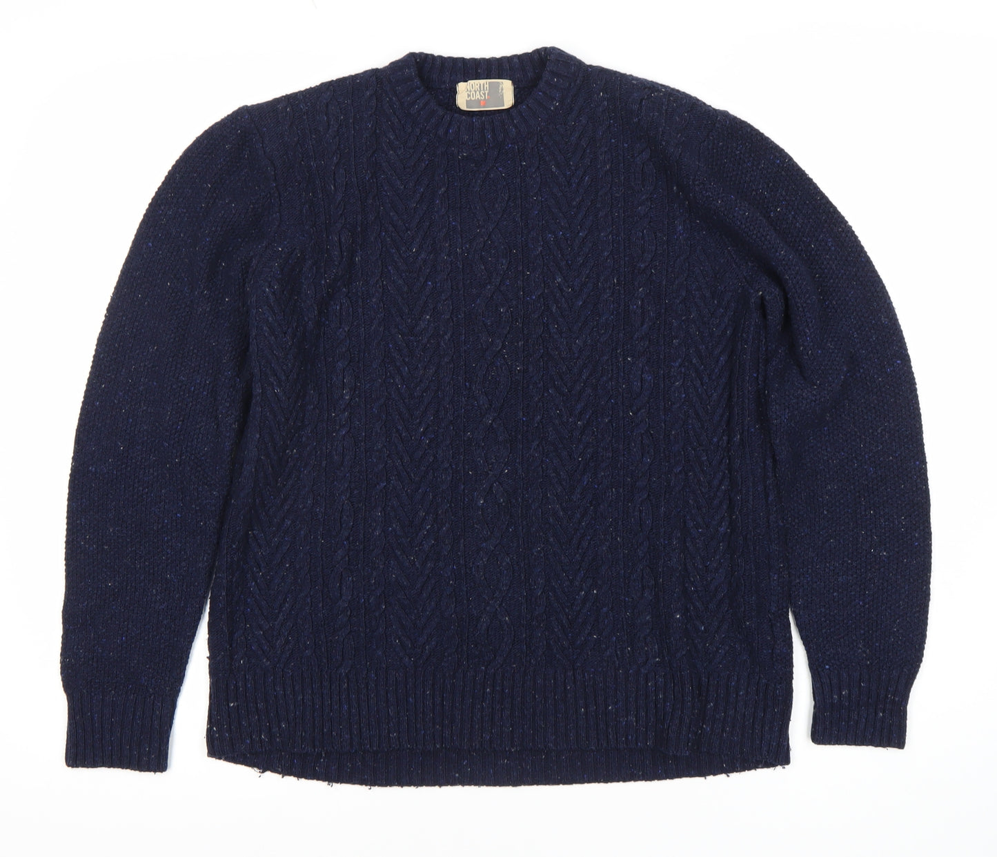 North Coast Men's Blue Wool Blend Pullover Jumper M