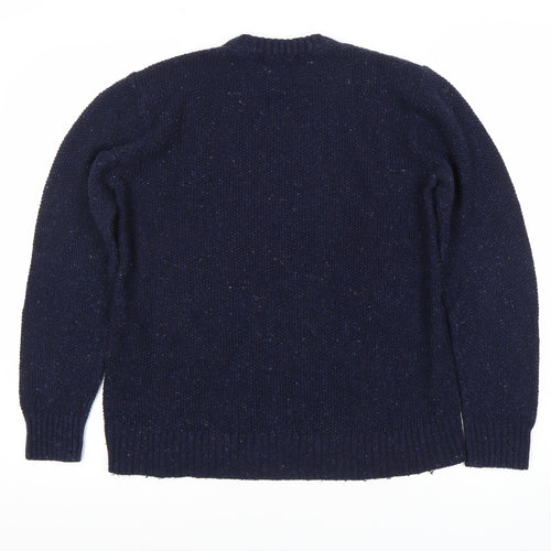 North Coast Men's Blue Wool Blend Pullover Jumper M