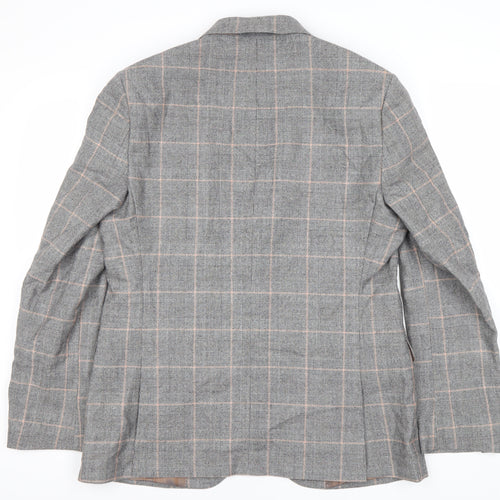 Carlo Barbera Men's Grey Check Blazer, 42 Regular Fit