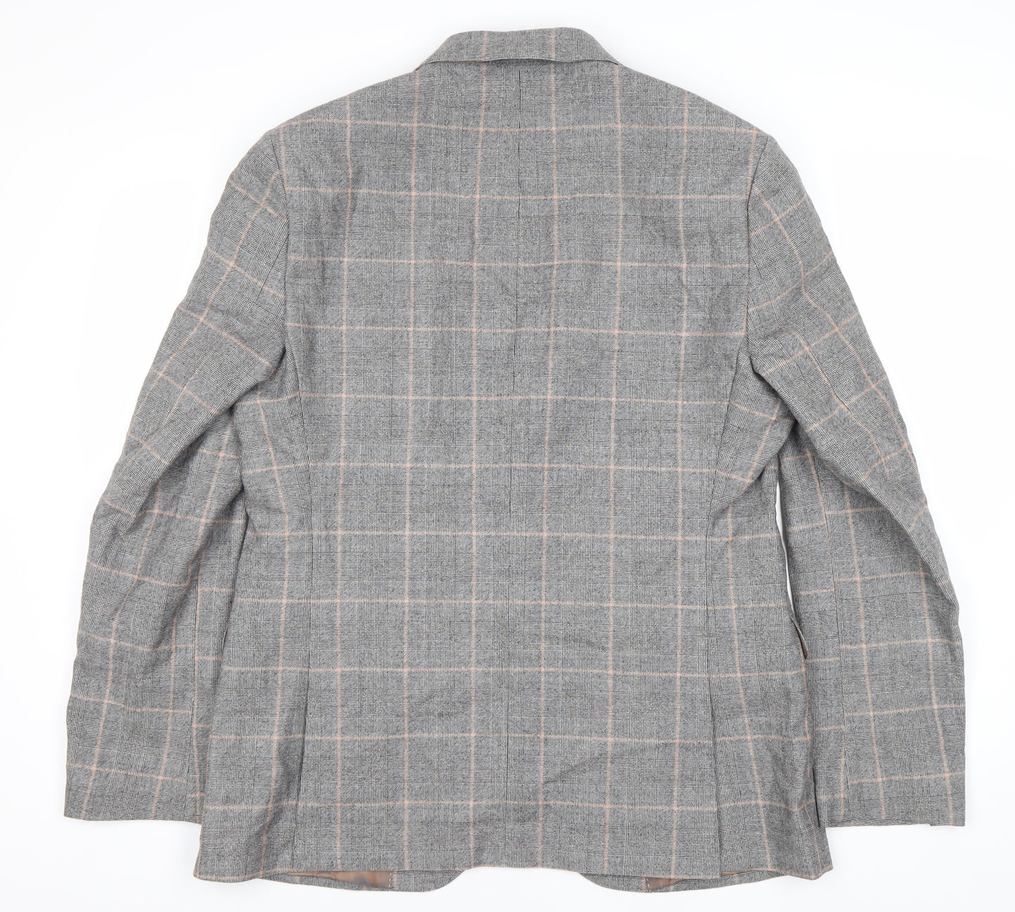 Carlo Barbera Men's Grey Check Blazer, 42 Regular Fit