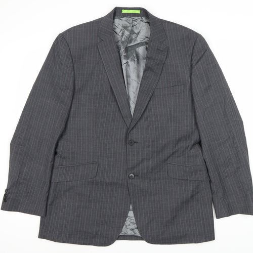 Limehaus Men's Grey Striped Suit Jacket - 42