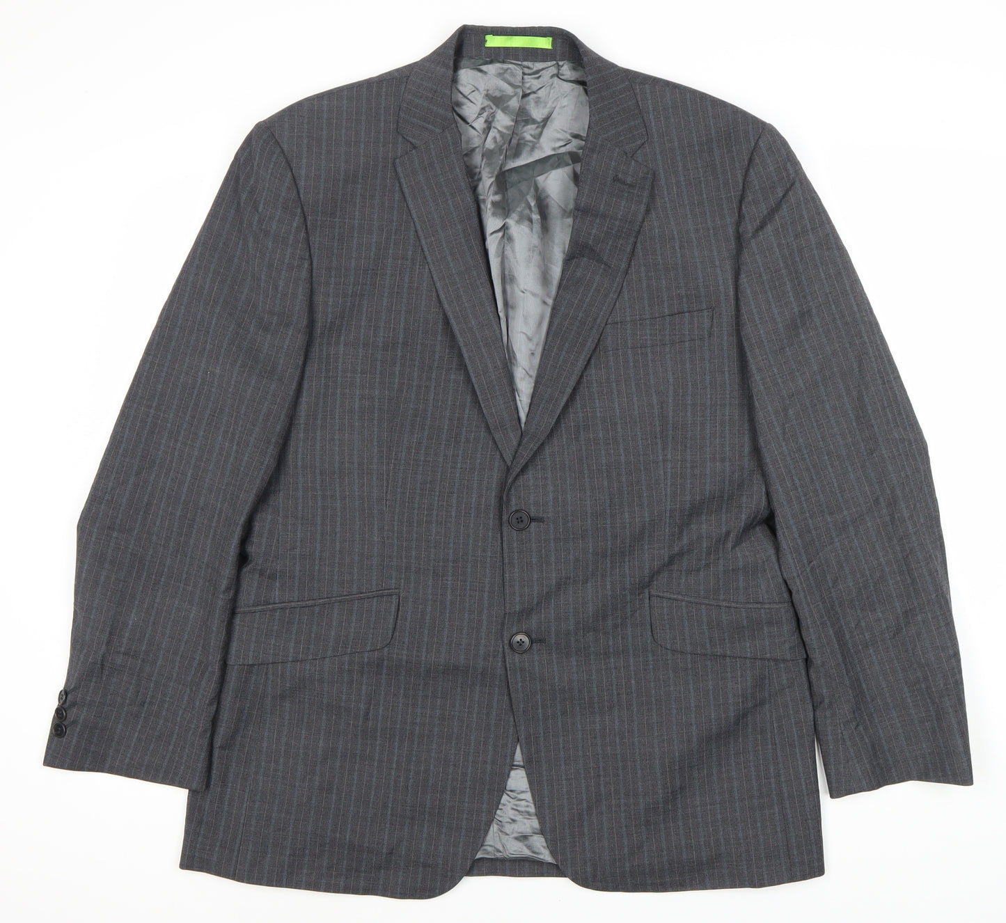 Limehaus Men's Grey Striped Suit Jacket - 42